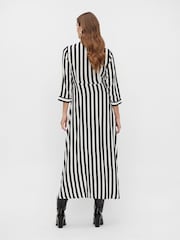 YAS Black Stripe Maxi Length Shirt Dress - Image 2 of 6