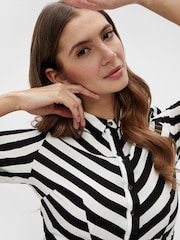 YAS Black Stripe Maxi Length Shirt Dress - Image 5 of 6