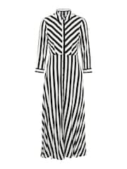 YAS Black Stripe Maxi Length Shirt Dress - Image 6 of 6