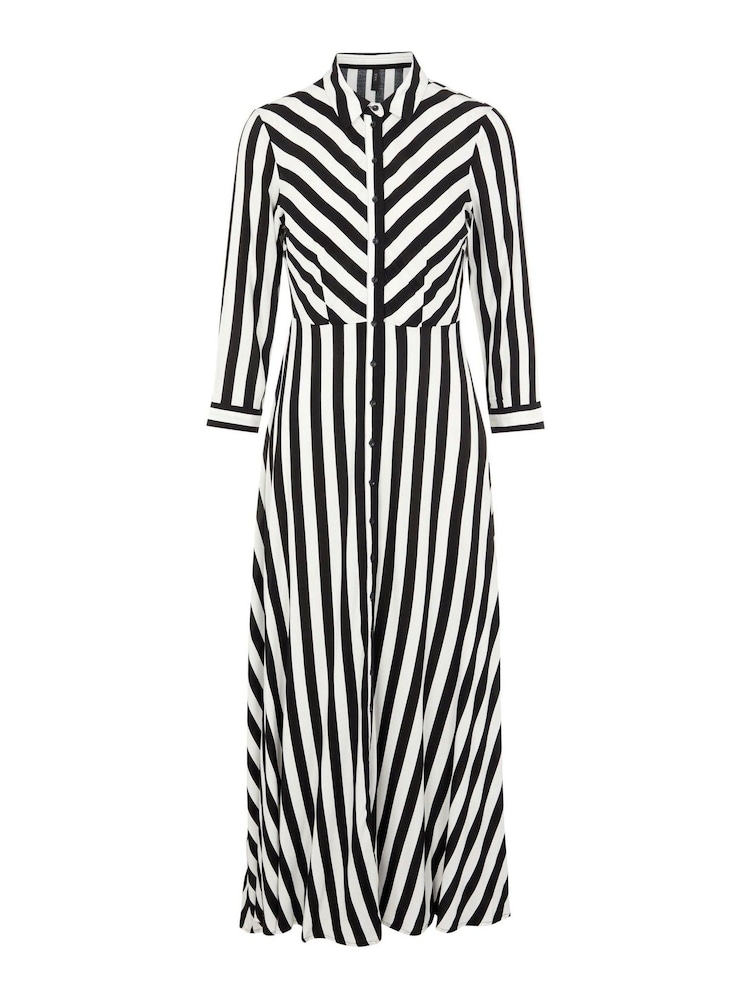 YAS Black Stripe Maxi Length Shirt Dress - Image 6 of 6 YAS Black Stripe Maxi Length Shirt Dress - Image 6 of 6