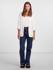 Vit - Pieces Ruched ärm Blazer - Bild 1 av 5