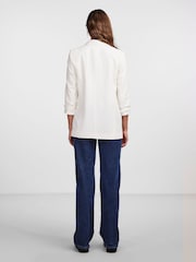 Vit - Pieces Ruched ärm Blazer - Bild 2 av 5