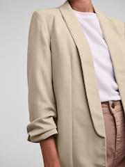PIECES Cream 3/4 Ruched Sleeve Blazer - Image 5 of 6