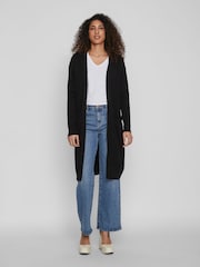 VILA Black Cosy Longline Cardigan - Image 1 of 1