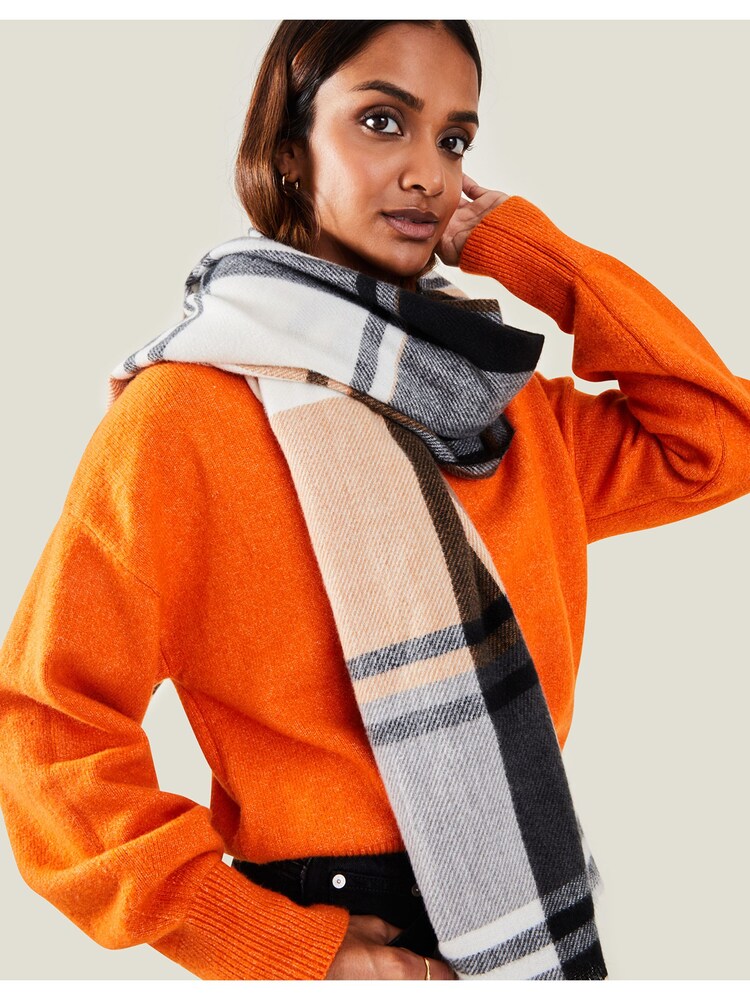 Accessorize Black Check Blanket Scarf - Image 3 of 3