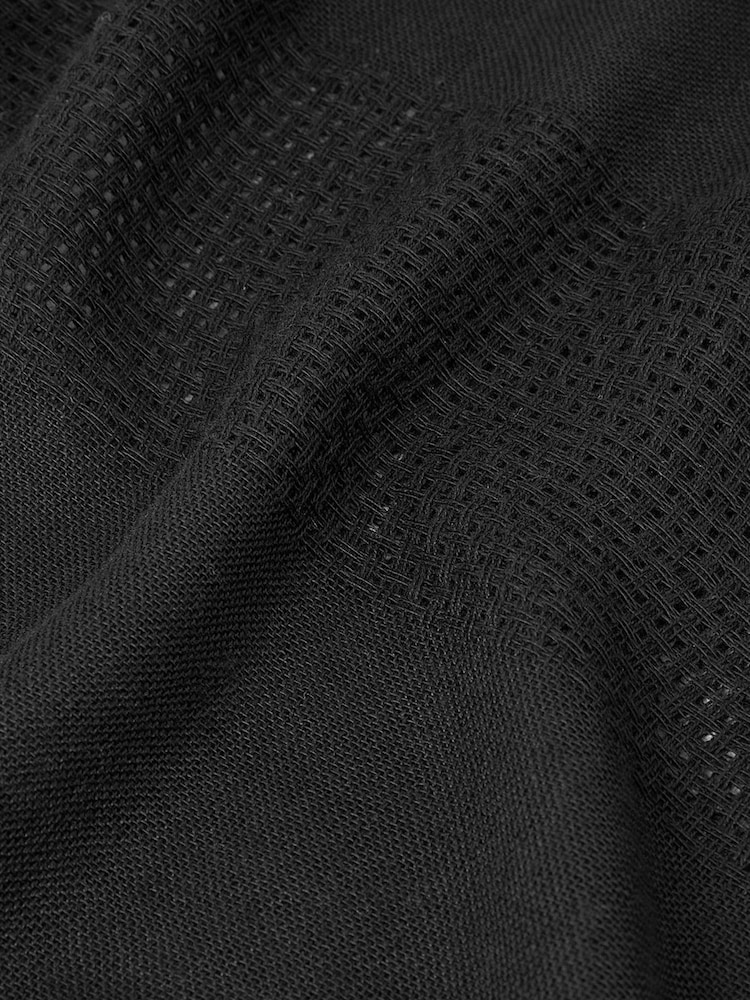 Accessorize Black Waffle Stripe Textured Scarf - Image 2 of 2 Accessorize Black Waffle Stripe Textured Scarf - Image 2 of 2