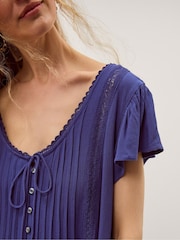 Monsoon Blue Eva Lace Culotte Jumpsuit - Image 2 of 3