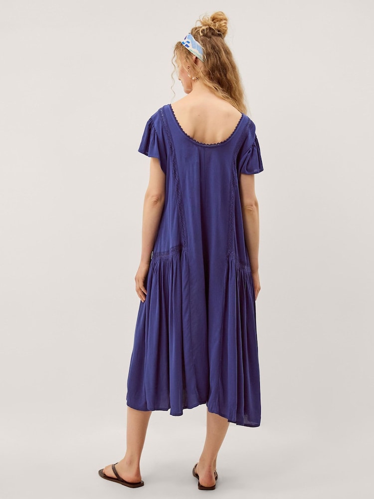 Monsoon Blue Eva Lace Culotte Jumpsuit - Image 3 of 3