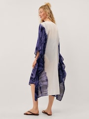 Monsoon Blue Elise Embellished Tie-Dye Midi Kaftan - Image 3 of 3