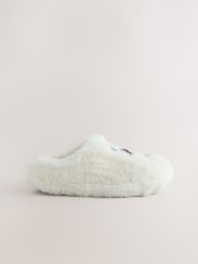 White Snoopy Faux Fur Mule Slippers - Image 2 of 5