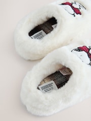 White Snoopy Faux Fur Mule Slippers - Image 4 of 5