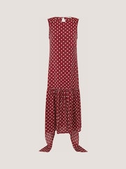 Monsoon Red Claire Polka Dot Midi Dress - Image 4 of 4