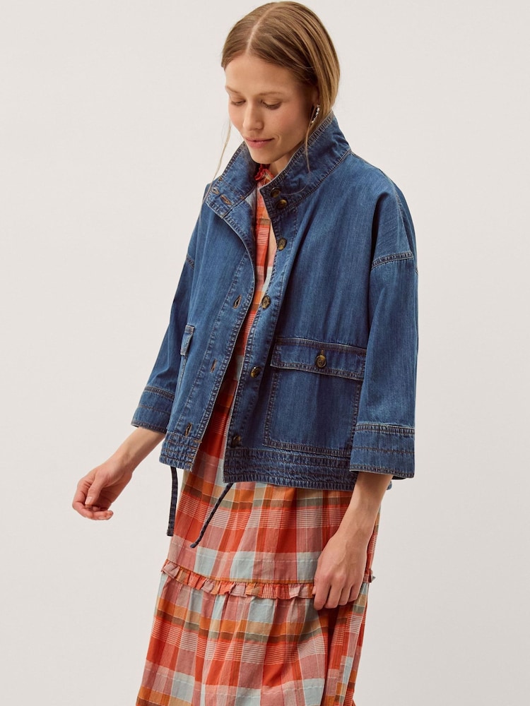 Monsoon Gwen Funnel Neck Denim Jacket - 圖片 1/5