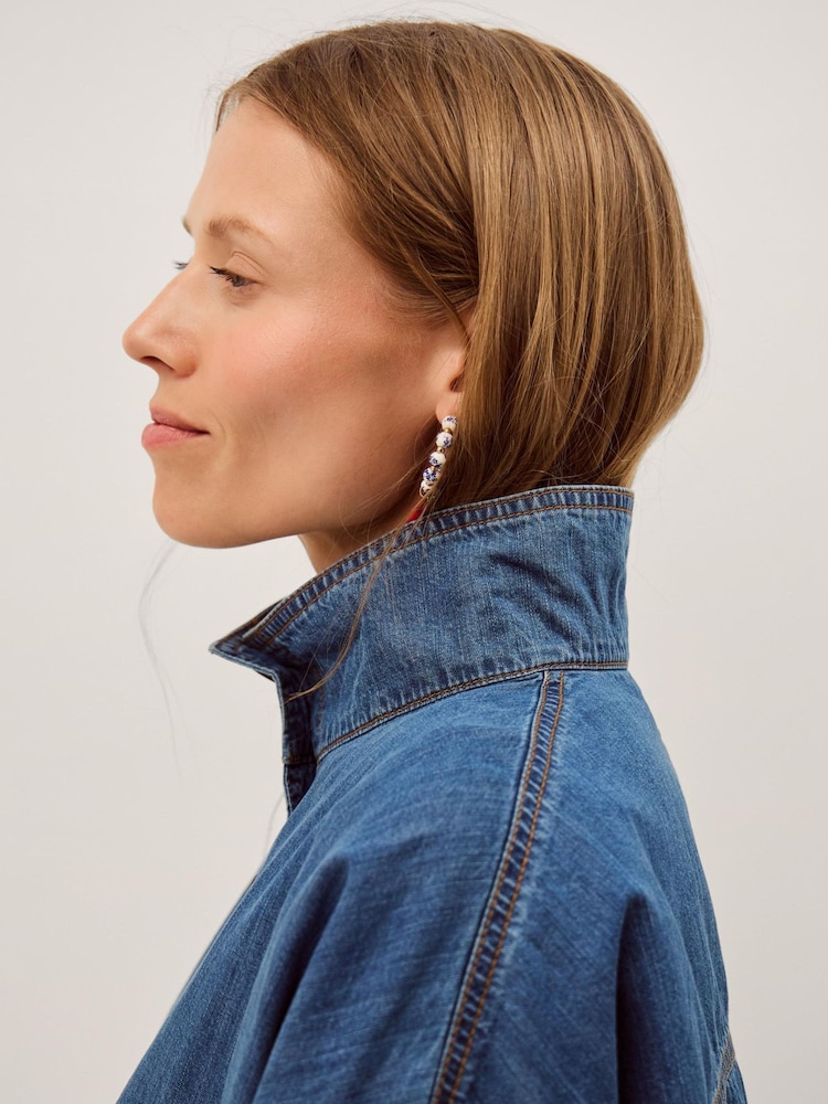 Monsoon Gwen Funnel Neck Denim Jacket - 圖片 2/5