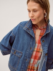 Monsoon Gwen Funnel Neck Denim Jacket - 圖片 3/5
