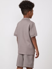 Gym King Grey Younger Kids Portals Texture Polo - Image 2 of 5
