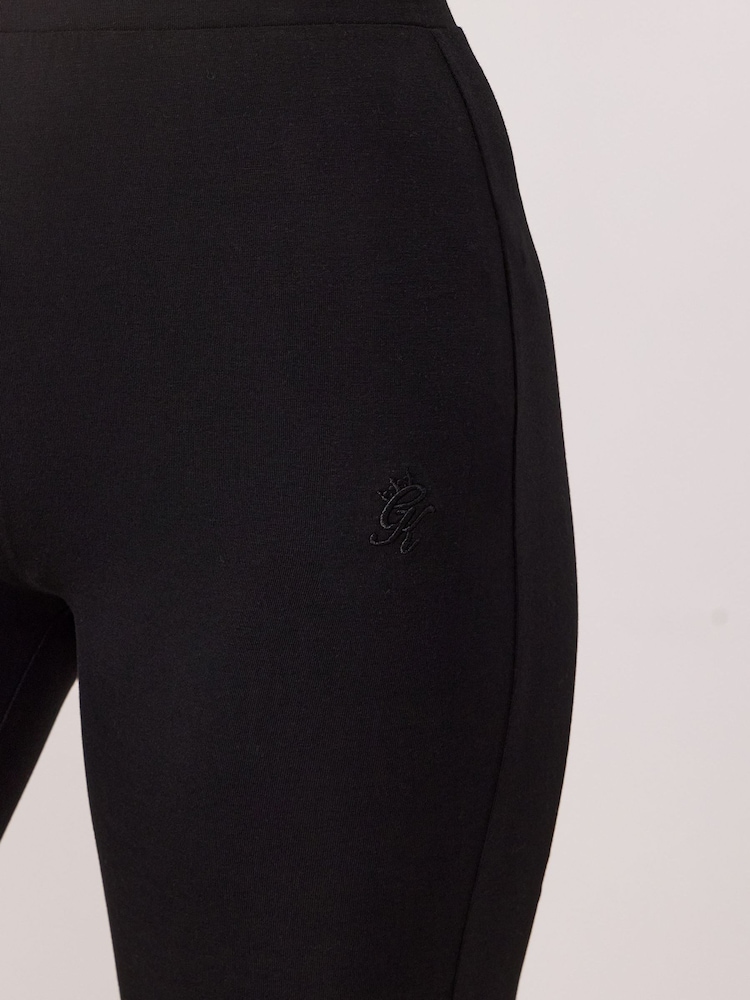 Gym King Black Victory Cotton Jersey Flared Leggings - Image 4 of 4
