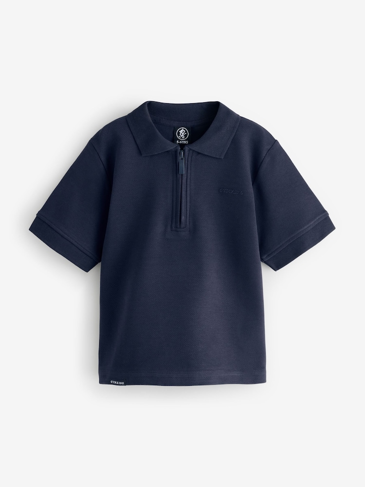 Gym King Blue Younger Kids Portals Texture Polo - Image 5 of 5