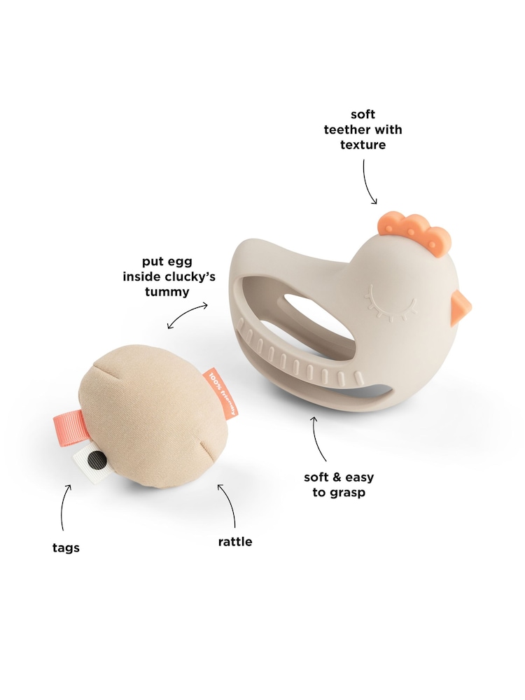 Done by Deer Natural Grip and Teether Toy With Rattle Clucky - Image 4 of 4