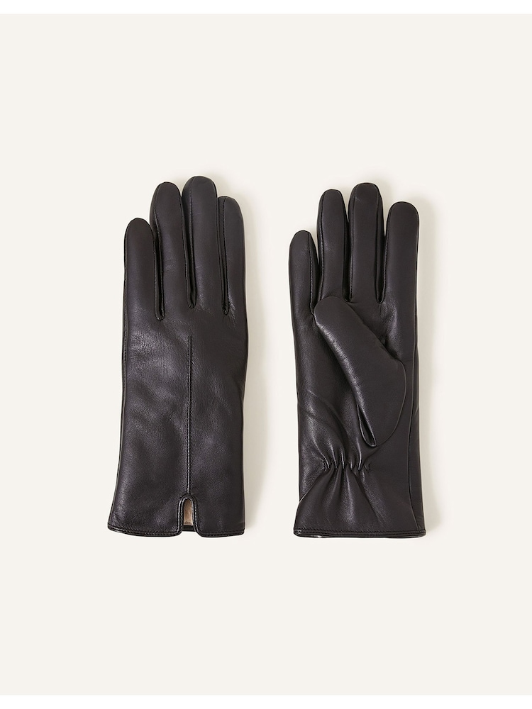 Accessorize Faux Fur-Lined Leather Gloves - Slika 1 iz 2