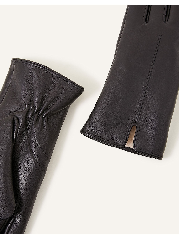 Accessorize Faux Fur-Lined Leather Gloves - Slika 2 iz 2