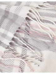 Accessorize White Pastel Check Blanket Scarf - Image 3 of 3