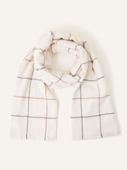 Accessorize White Carter Check Print Scarf - Image 1 of 3