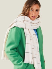Accessorize White Carter Check Print Scarf - Image 3 of 3
