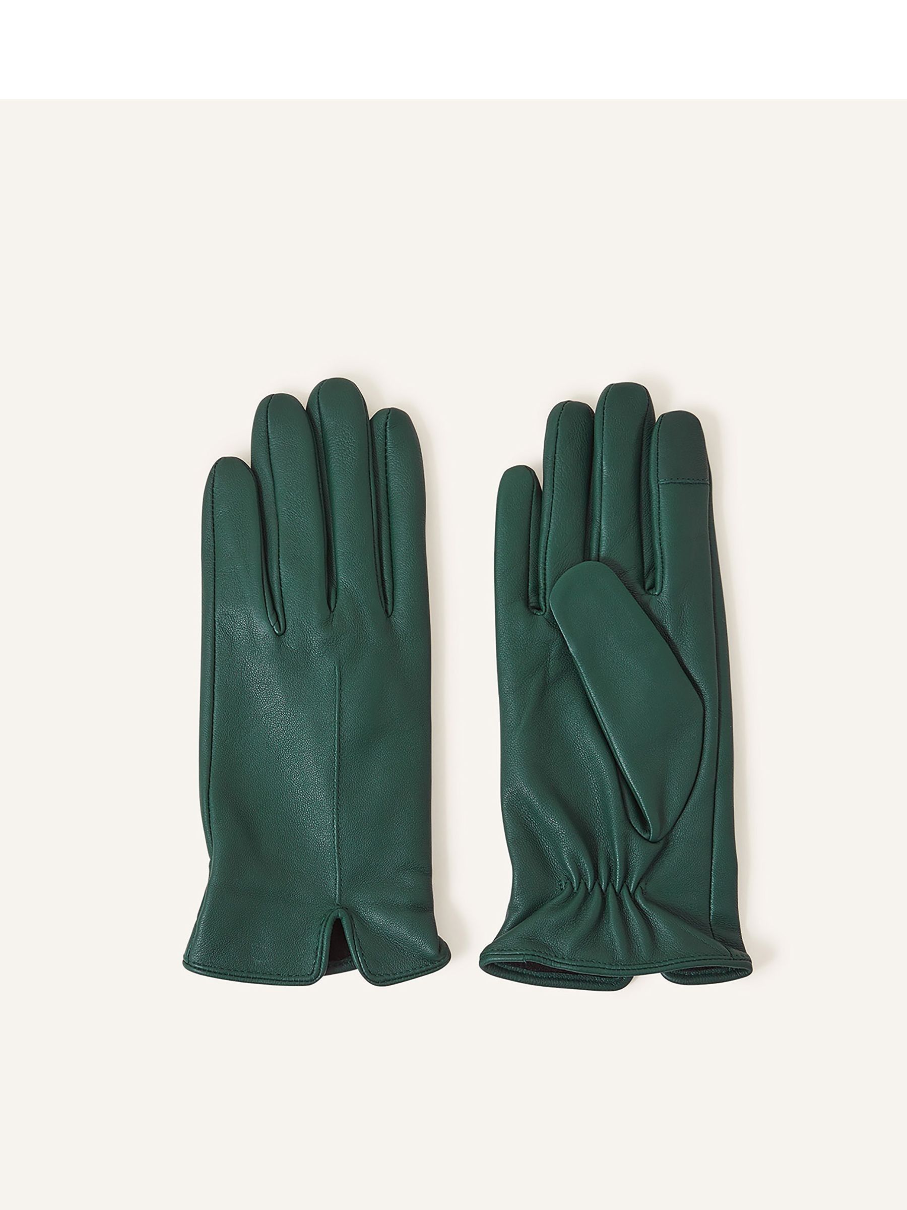 Buy Accessorize Green Touch Screen Winter Leather Gloves from Next Luxembourg