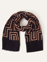 Accessorize Black Firenze Print Super Soft Blanket Scarf - Image 1 of 3