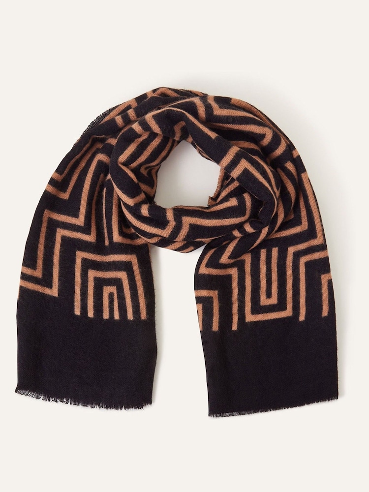 Accessorize Black Firenze Print Super Soft Blanket Scarf - Image 1 of 3