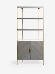 Dark Grey Valencia Marble Mango Wood Corner Shelf - Image 6 of 10