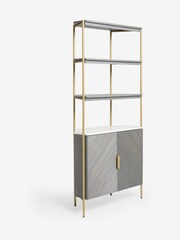 Dark Grey Valencia Marble Mango Wood Corner Shelf - Image 8 of 10