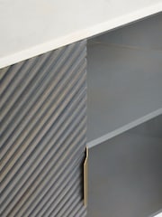 Dark Grey Valencia Marble Mango Wood Corner Shelf - Image 9 of 10