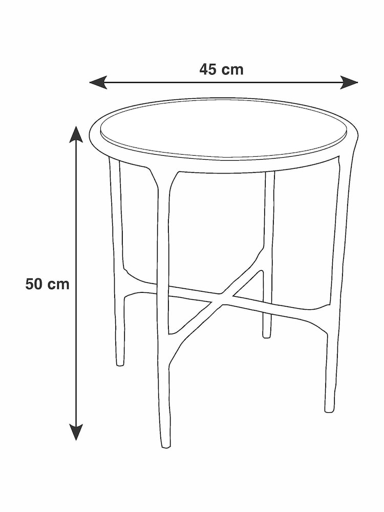 Gold Wrought Glass Top Side Table - Image 4 of 4