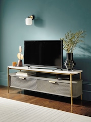 Dark Grey Valencia Mango Wood Up to 65 inch, Floating Top TV Unit - Image 1 of 9