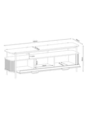 Dark Grey Valencia Mango Wood Up to 65 inch, Floating Top TV Unit - Image 4 of 9