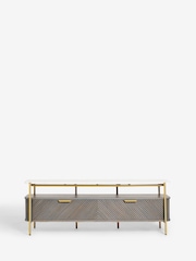 Dark Grey Valencia Mango Wood Up to 65 inch, Floating Top TV Unit - Image 6 of 9