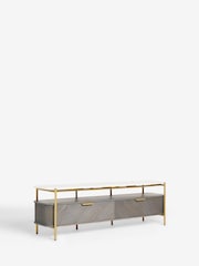 Dark Grey Valencia Mango Wood Up to 65 inch, Floating Top TV Unit - Image 8 of 9