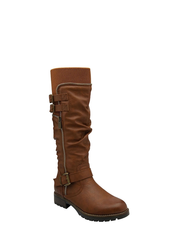 Lotus Brown Knee High Boots - Image 1 of 4