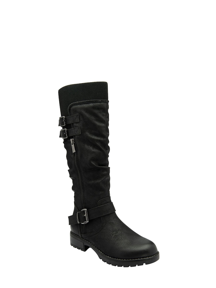 Lotus Black Knee High Boots - Image 1 of 4