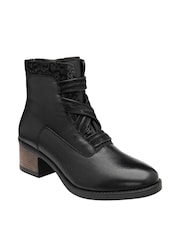 Lotus Black Leather Ankle Boots - Image 1 of 4