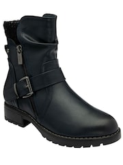 Lotus Blue Zip-Up Mid-Calf Boots - Image 1 of 4