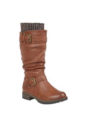 Lotus Brown Knee High Boots - Image 1 of 4