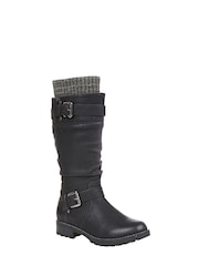 Lotus Black Knee High Boots - Image 1 of 4
