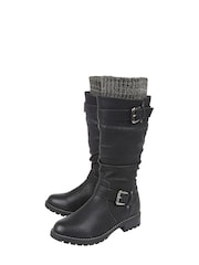 Lotus Black Knee High Boots - Image 2 of 4