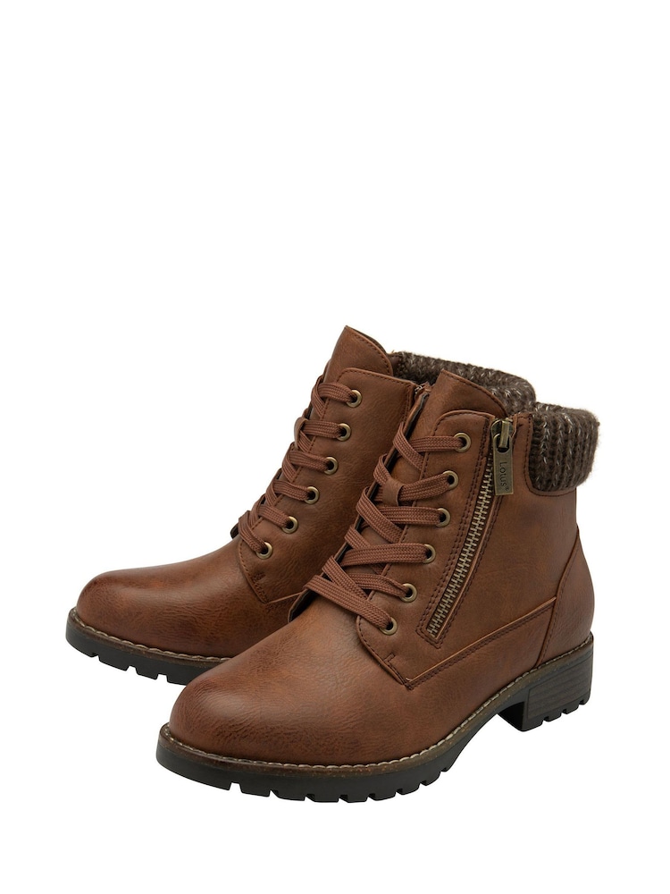 Lotus Dark Brown Casual Boots - Image 2 of 4 Lotus Dark Brown Casual Boots - Image 2 of 4
