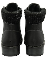 Lotus Jet Black Lace-Up Ankle Boots - Image 3 of 4