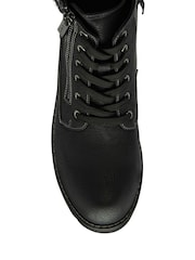 Lotus Jet Black Lace-Up Ankle Boots - Image 4 of 4