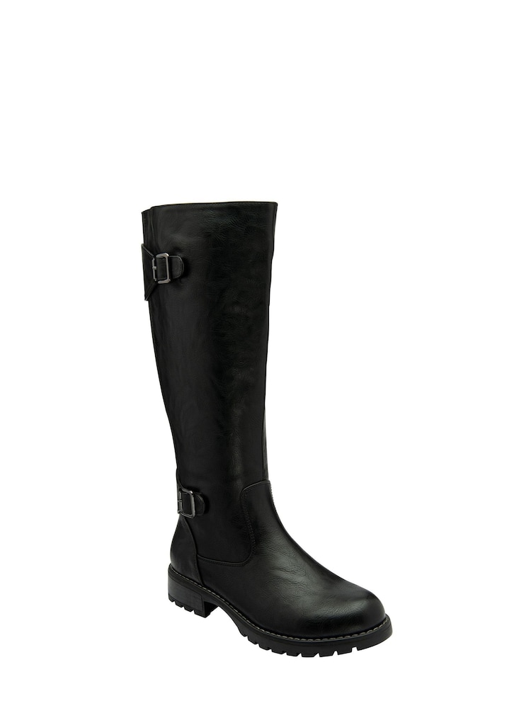 Lotus Black Knee High Boots - Image 1 of 4